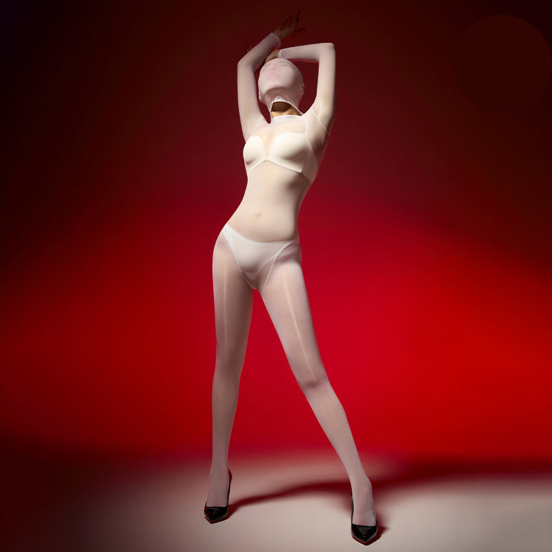 Hooded stockings bodysuit