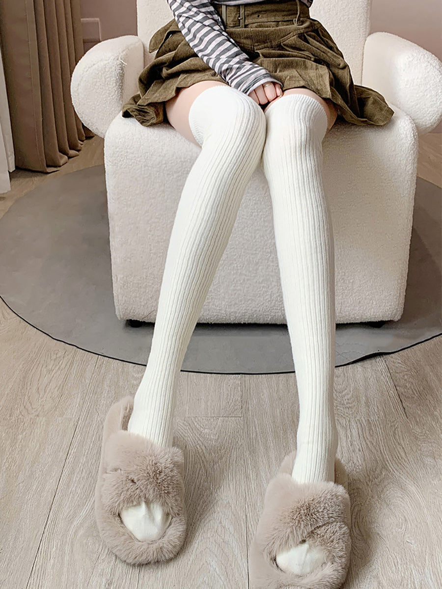 Cotton warm thigh high socks