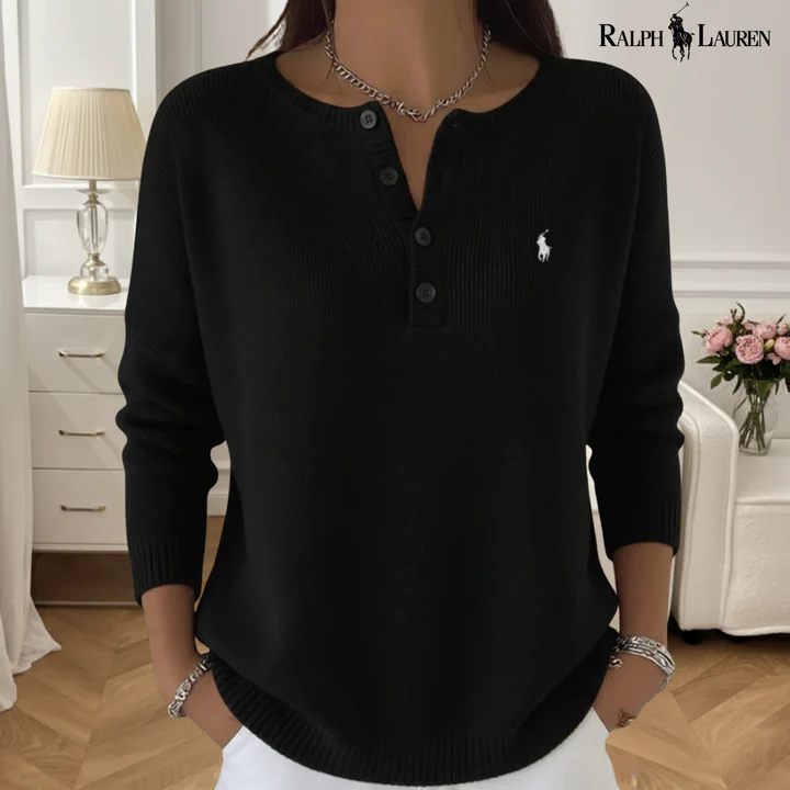 Soft women's sweater with button details