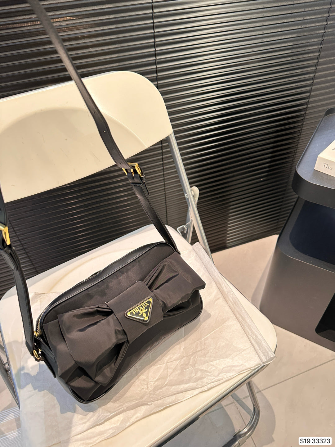 Black bow French elegant sweet retro bag