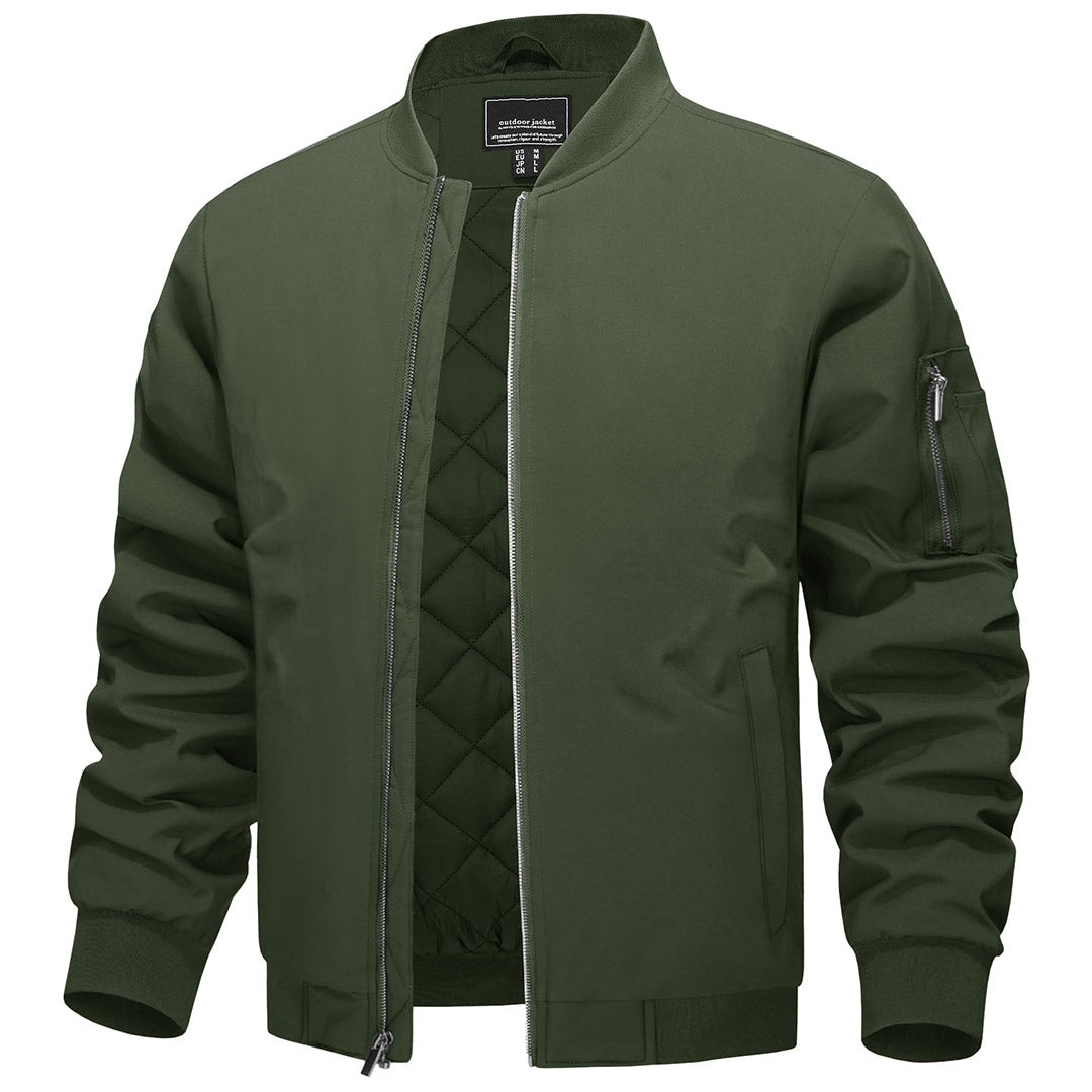 Men's Thermal Quilted Water Resistant Bomber Jacket