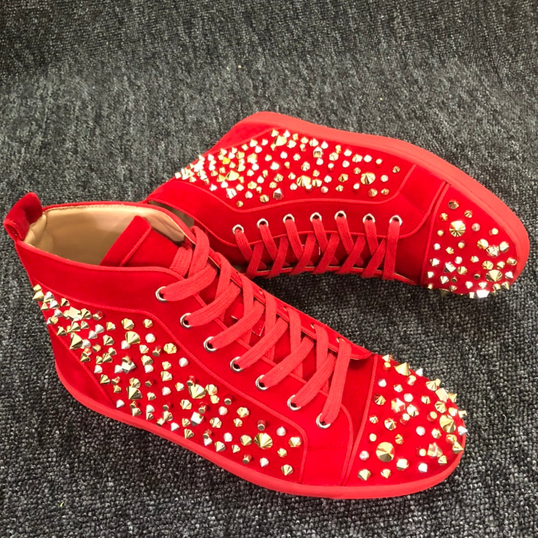 Loubouti*1: 1 VIP  Christmas high-top women's shoes