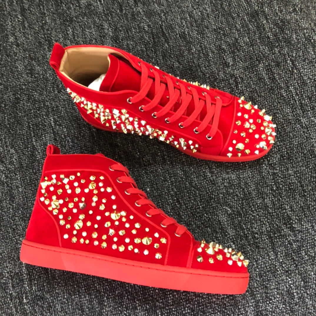 Loubouti*1: 1 VIP  Christmas high-top women's shoes