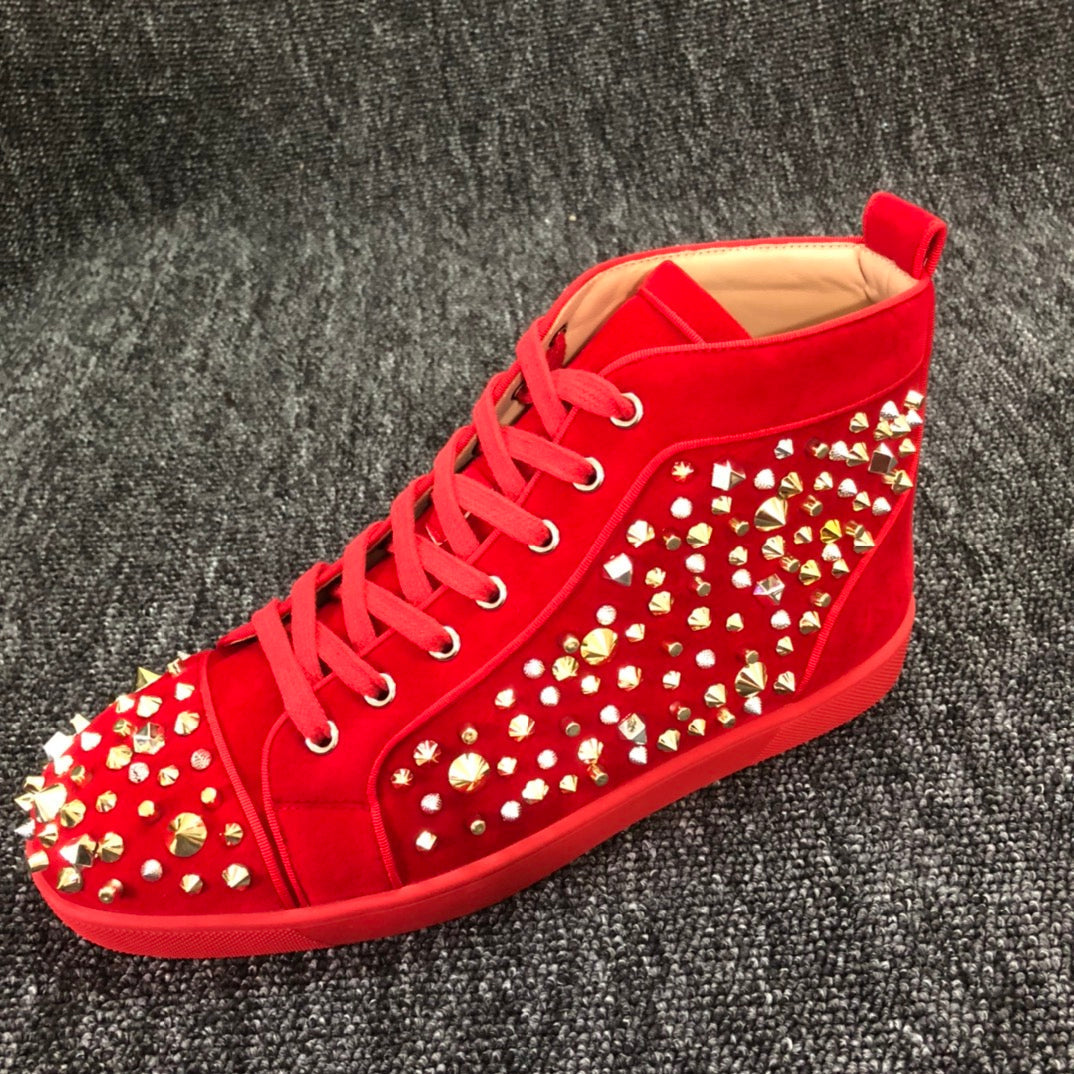 Loubouti*1: 1 VIP  Christmas high-top women's shoes