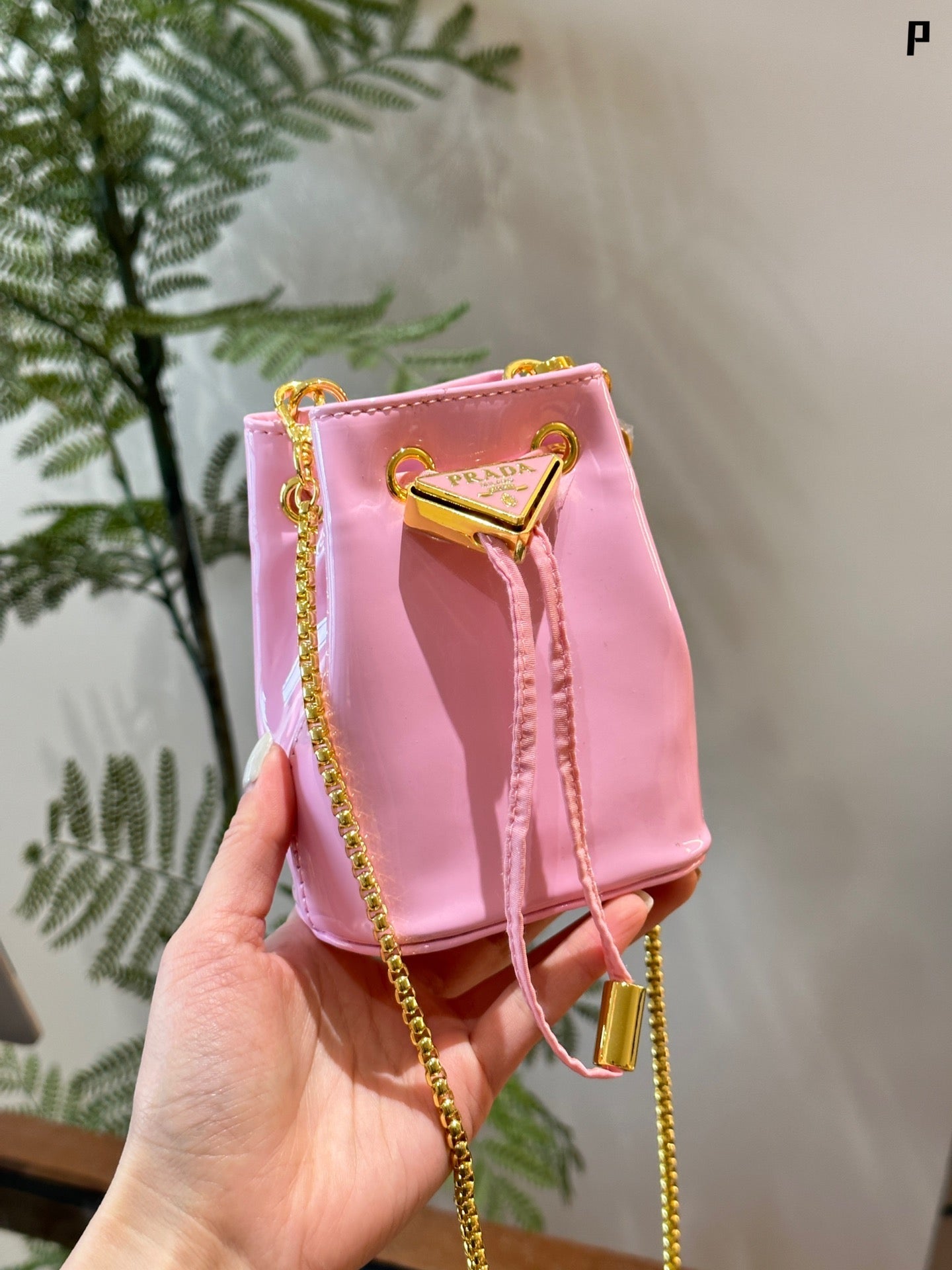 Mini P bucket bag