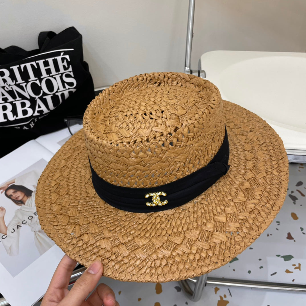 24 New CH Spring and Summer New Vacation Paper Bana Hat Sun Hat