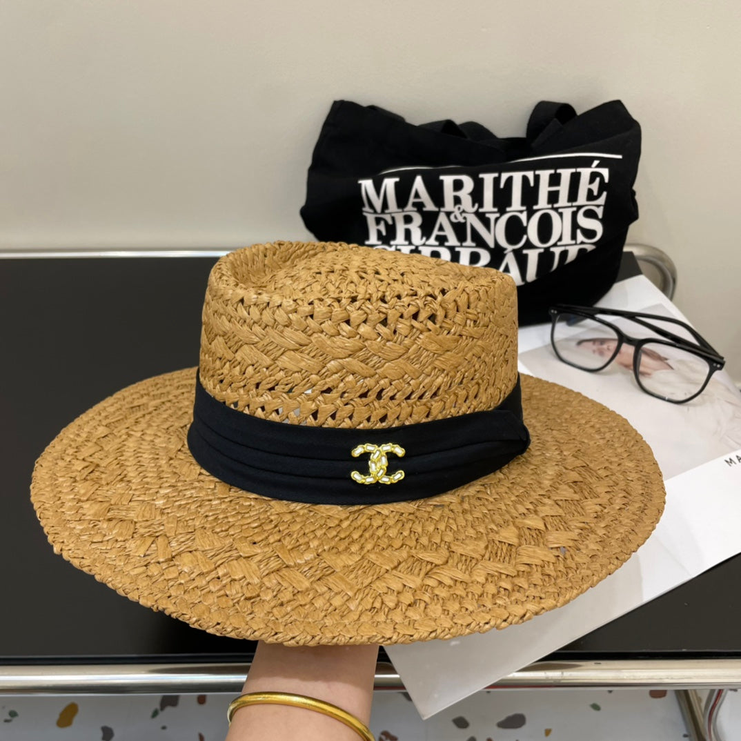 24 New CH Spring and Summer New Vacation Paper Bana Hat Sun Hat