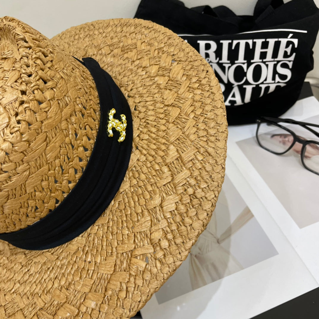 24 New CH Spring and Summer New Vacation Paper Bana Hat Sun Hat