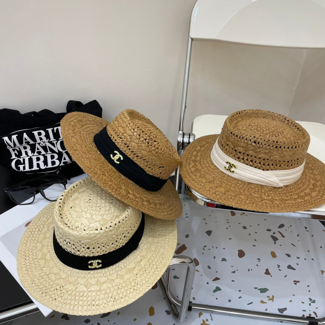 24 New CH Spring and Summer New Vacation Paper Bana Hat Sun Hat