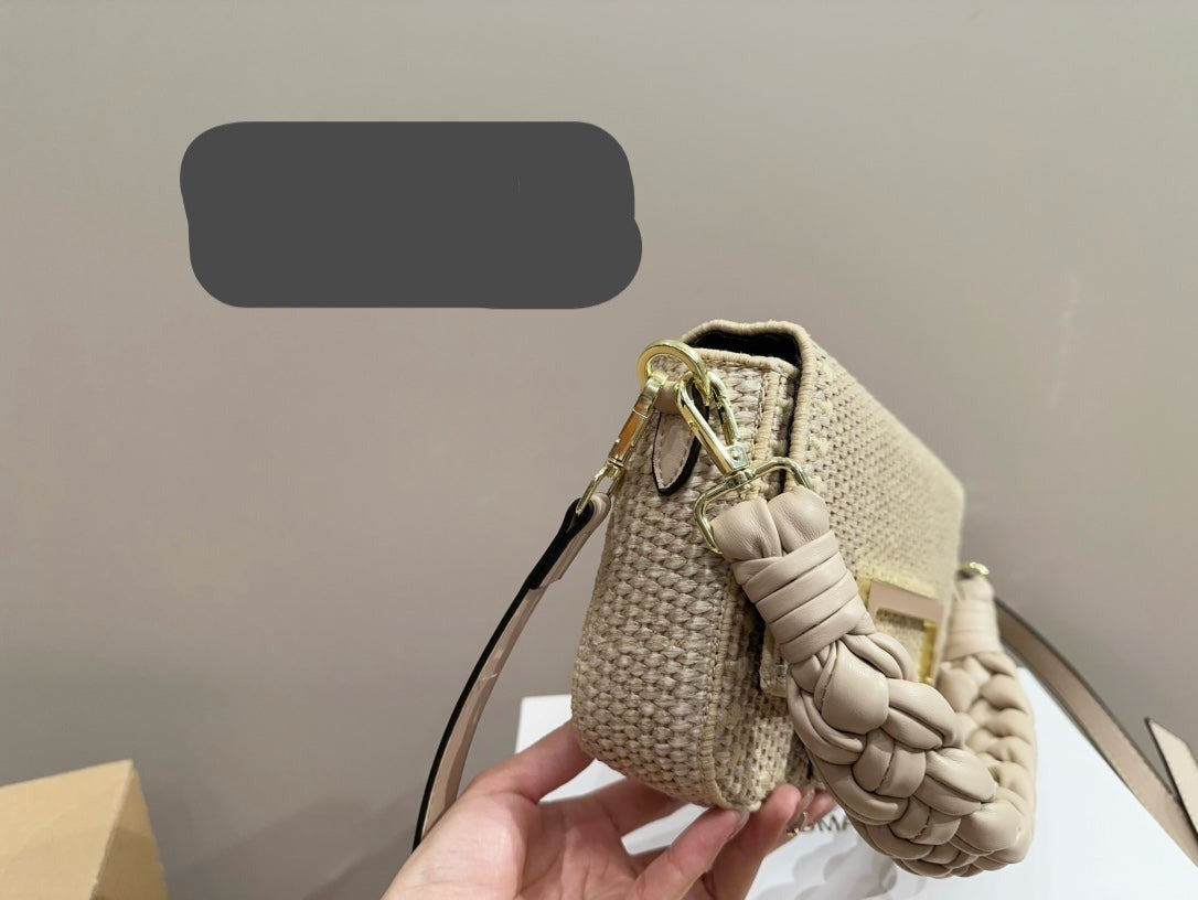 Raffia woven bag F*D hard work