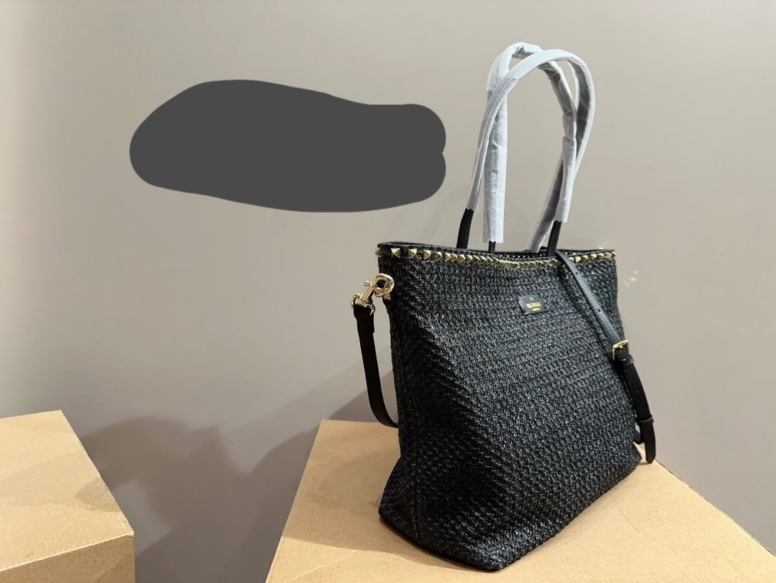 Straw tote bag V new style