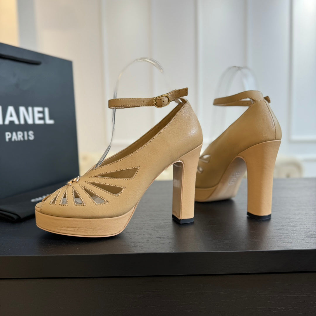 Ch*** new rhinestone super high heel sandals VIP 1:1