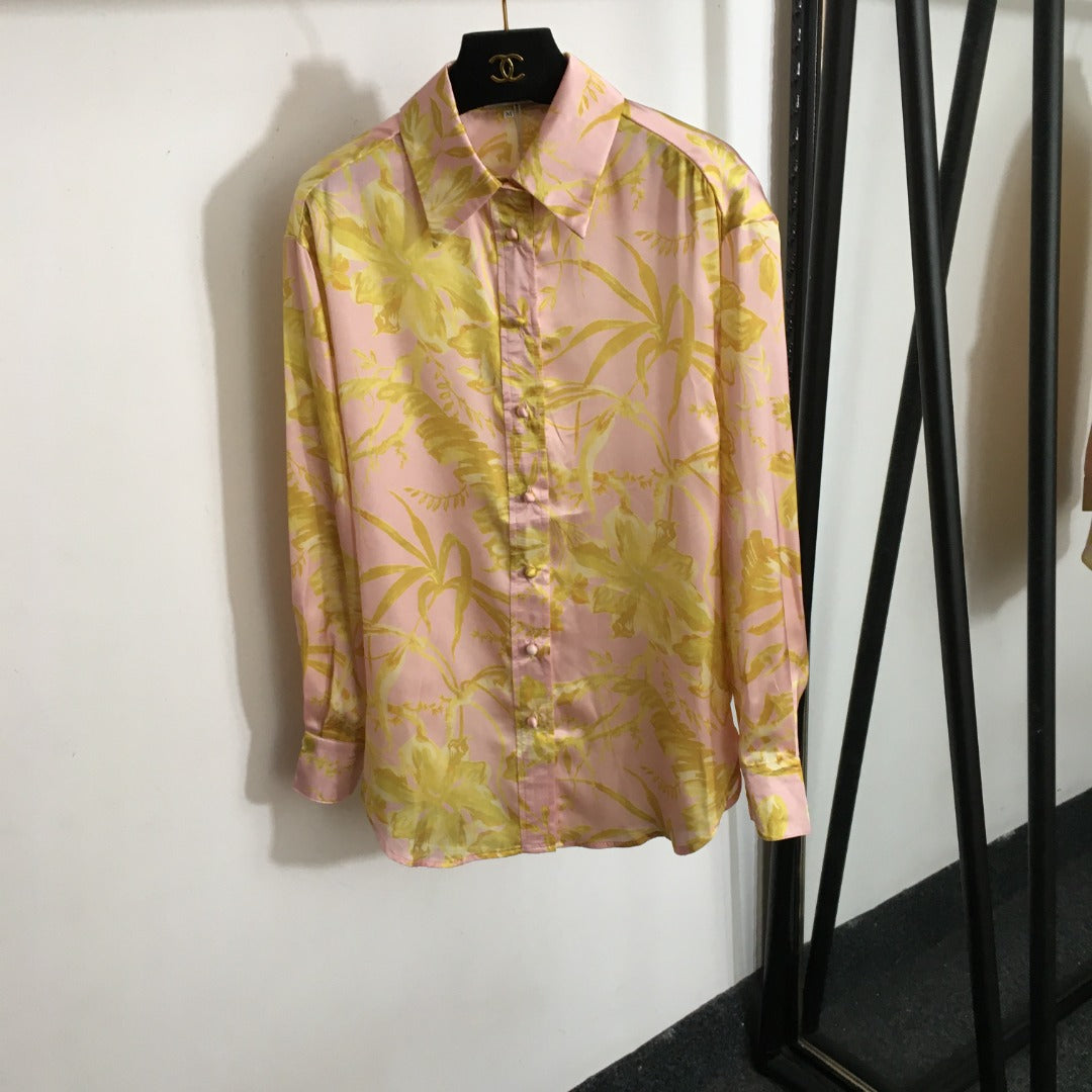 Zimmerma** new suit, yellow flower print long-sleeved shirt + shorts