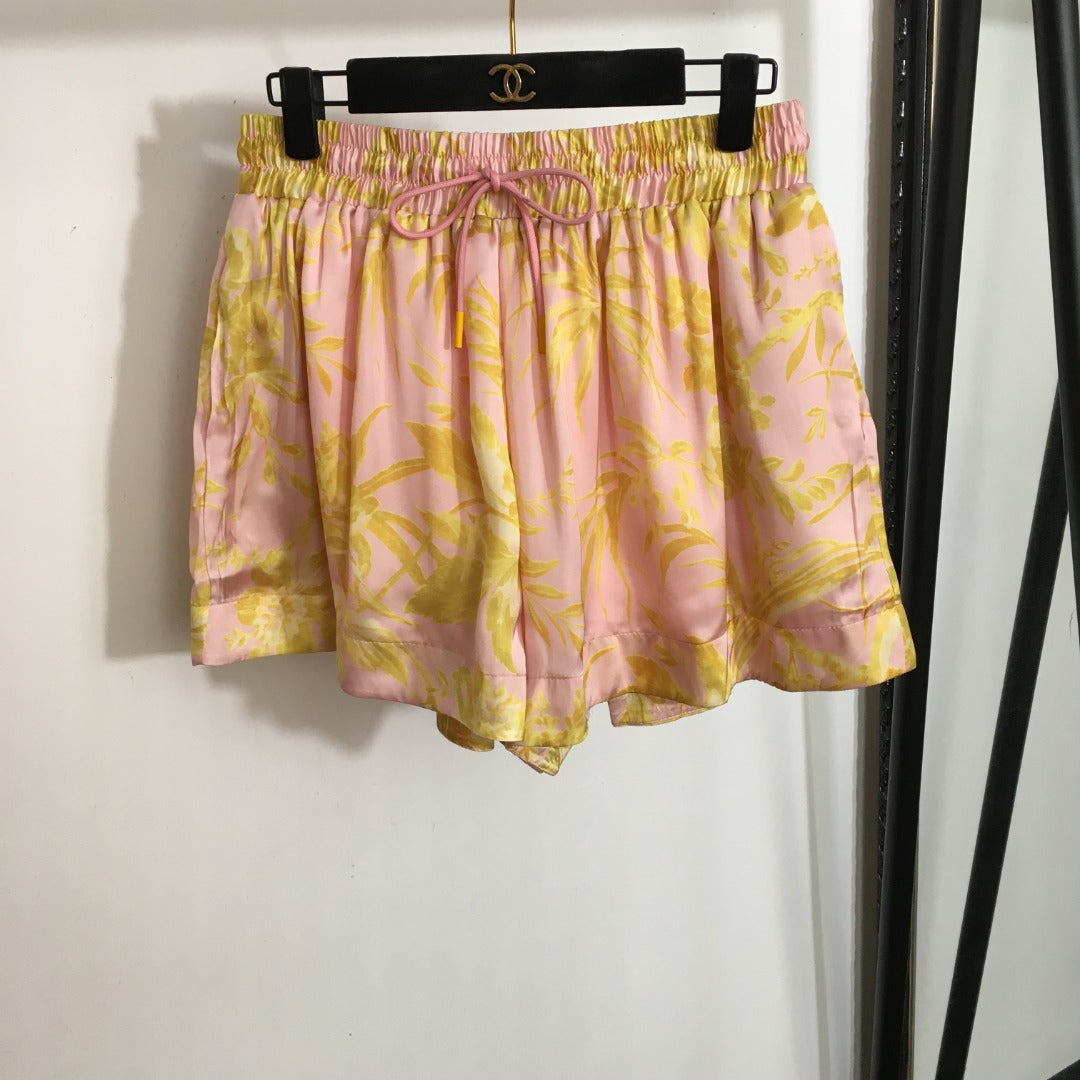 Zimmerma** new suit, yellow flower print long-sleeved shirt + shorts