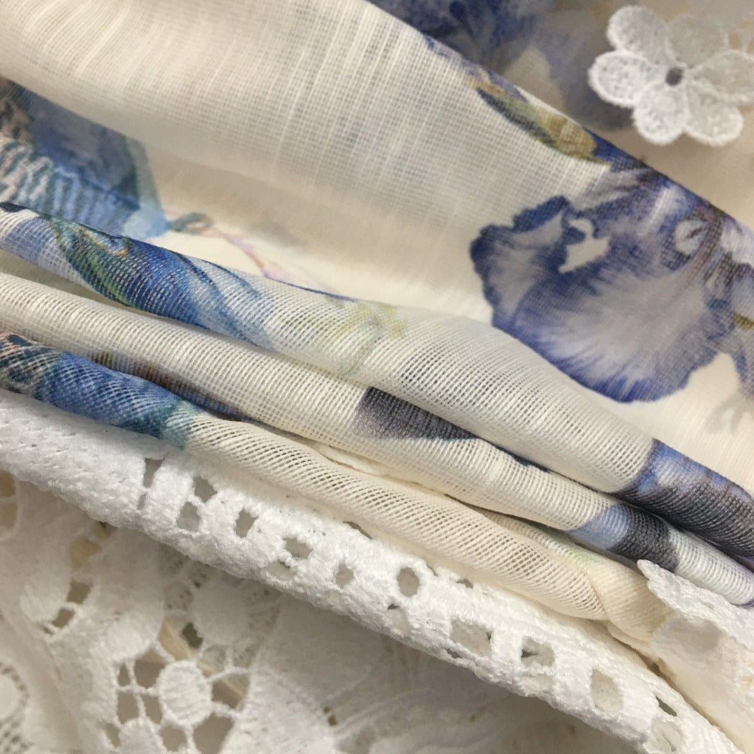 Zimmerma** new suit, yellow flower print long-sleeved shirt + shorts