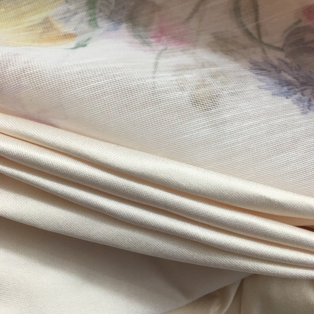 ZIM****-New Style Colorful Flower Print Lace-up Waist Lapel Short Sleeve Dress with Suspender Lining