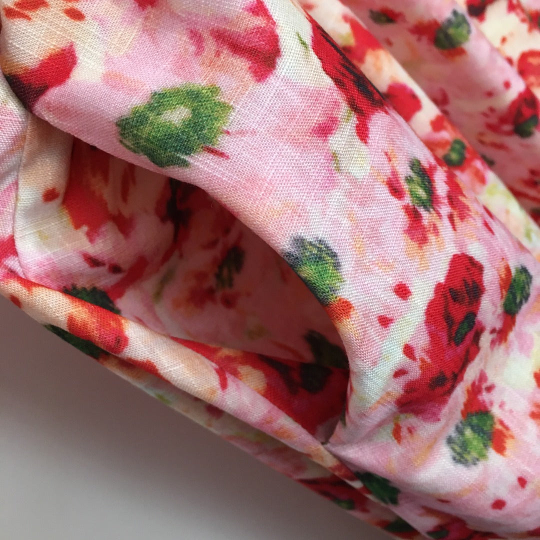 ZIM****-New Elegant Temperament Small Floral Bowknot Backless Waist Slimming Bubble Short Sleeve Dress