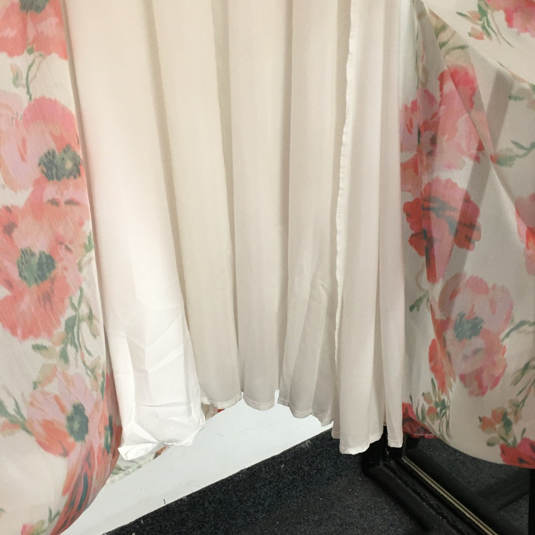 ZIM****-style suit, temperament big red flower multi-print bubble long-sleeved shirt top + high waist slim skirt, with belt