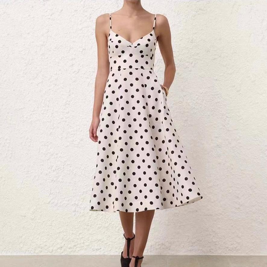 ZIM**** new suit, polka dot print suspender dress