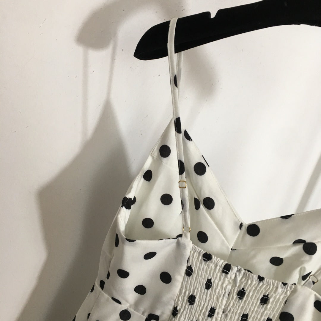 ZIM**** new suit, polka dot print suspender dress