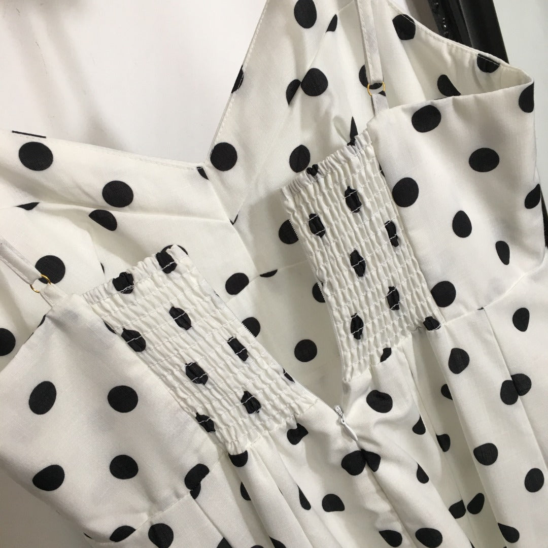 ZIM**** new suit, polka dot print suspender dress