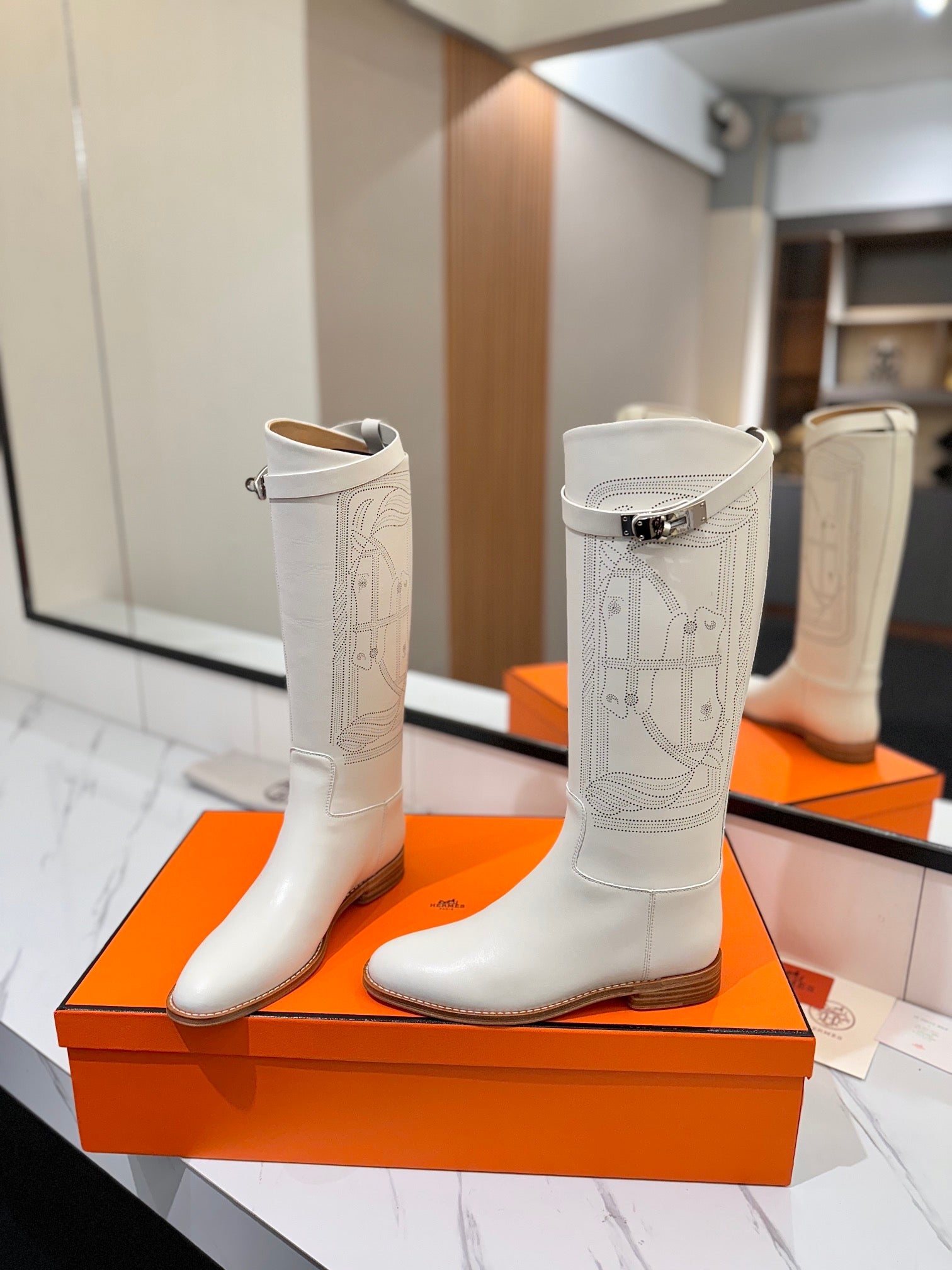 Herme* high-end hot girl kelly jumping knight boots top quality craftsmanship VIP 1:1