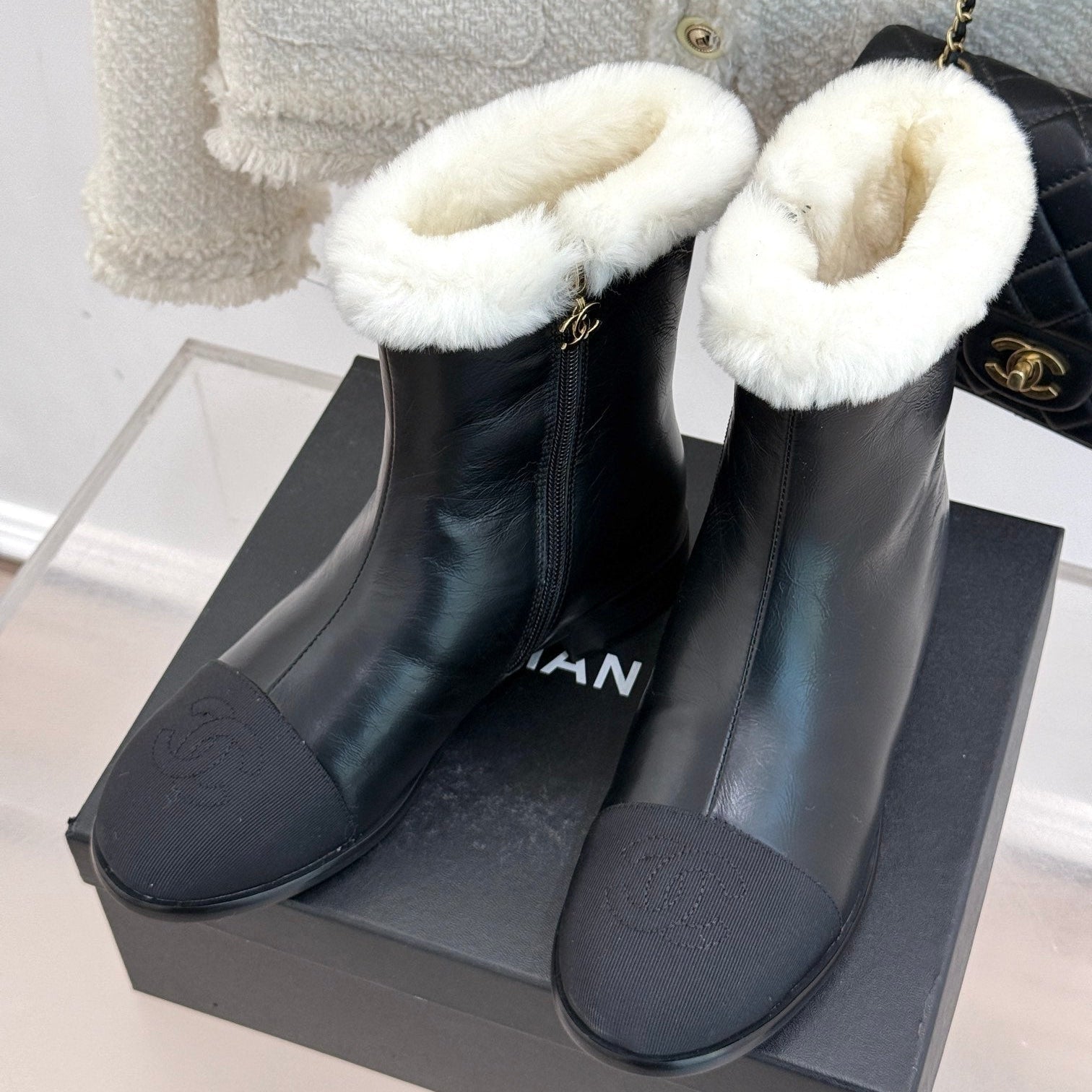 CHANE*｜Chanel classic autumn and winter double C color matching snow boots VIP 1:1