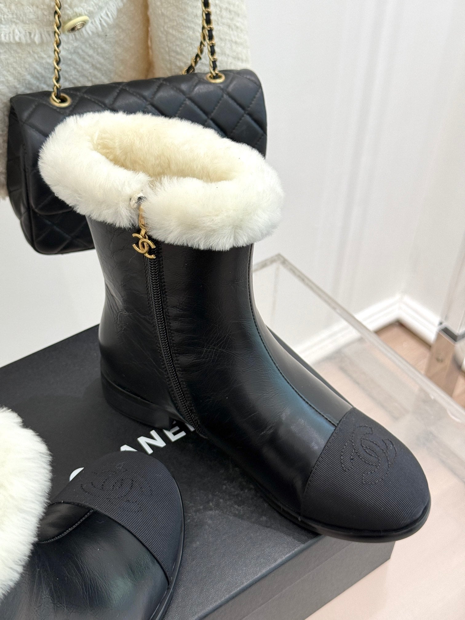 CHANE*｜Chanel classic autumn and winter double C color matching snow boots VIP 1:1