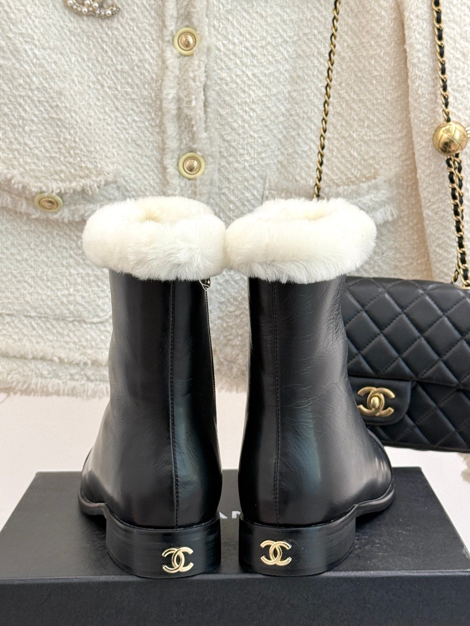CHANE*｜Chanel classic autumn and winter double C color matching snow boots VIP 1:1
