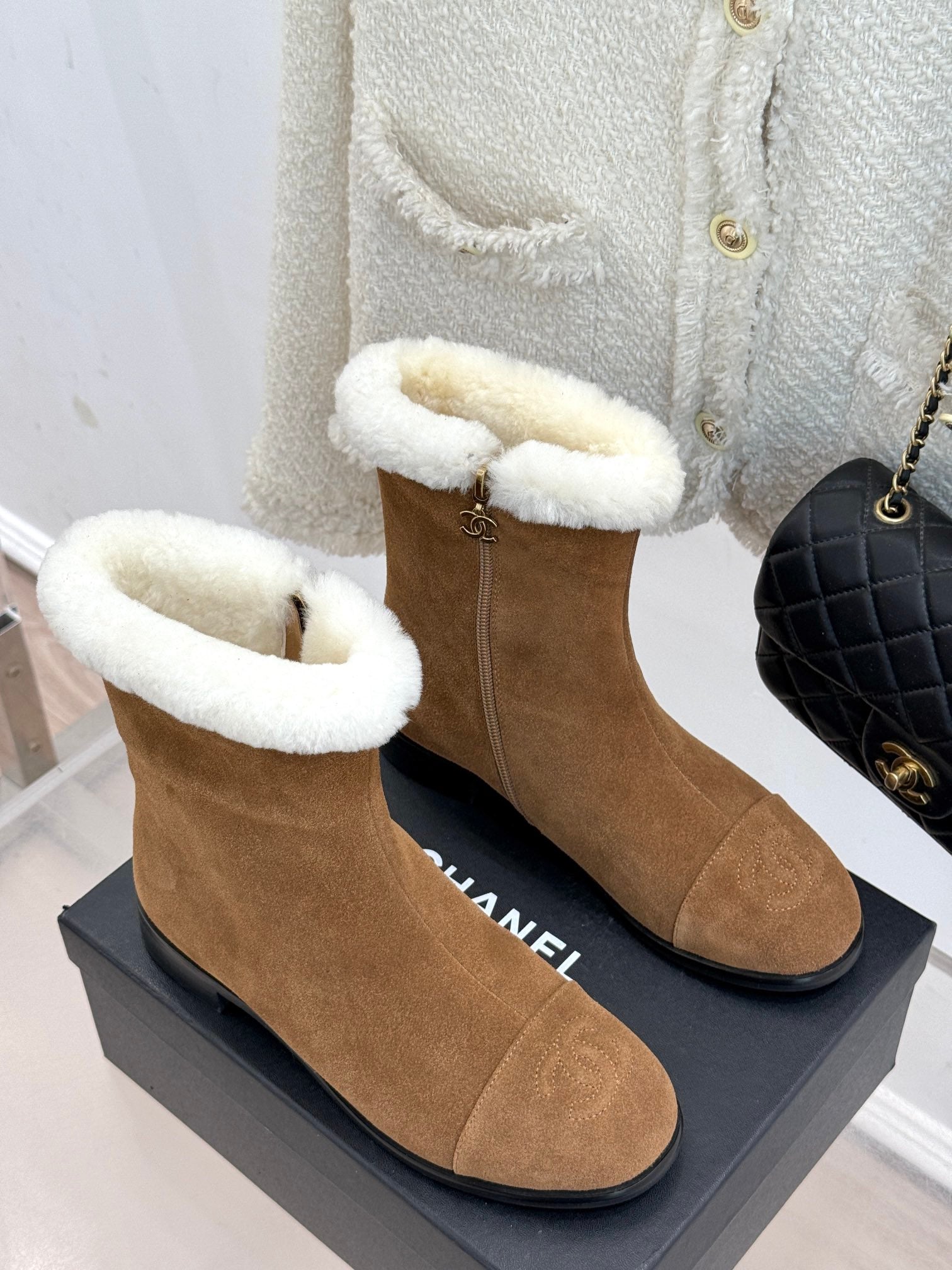 CHANE*｜Chanel classic autumn and winter double C color matching snow boots VIP 1:1