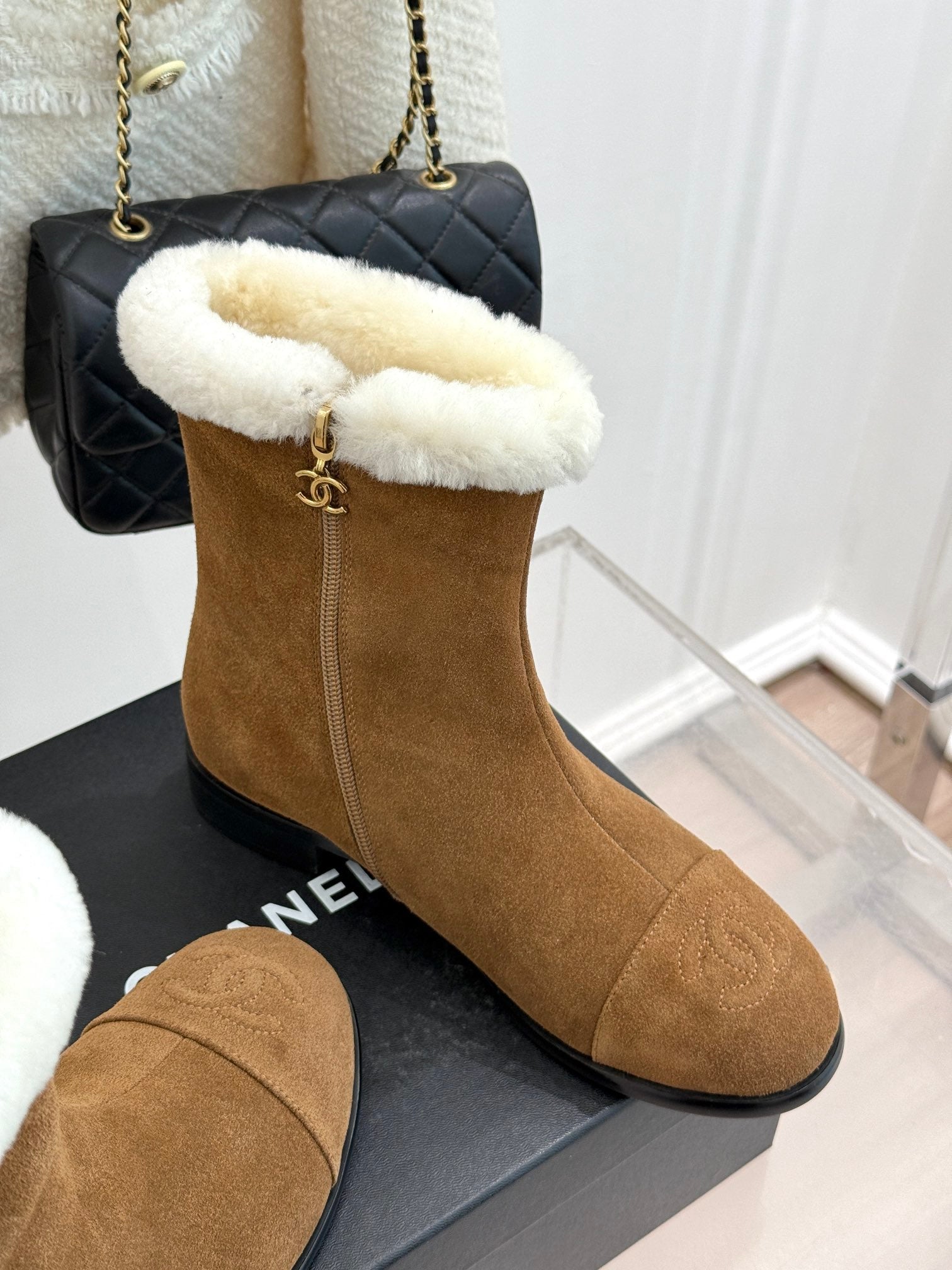CHANE*｜Chanel classic autumn and winter double C color matching snow boots VIP 1:1