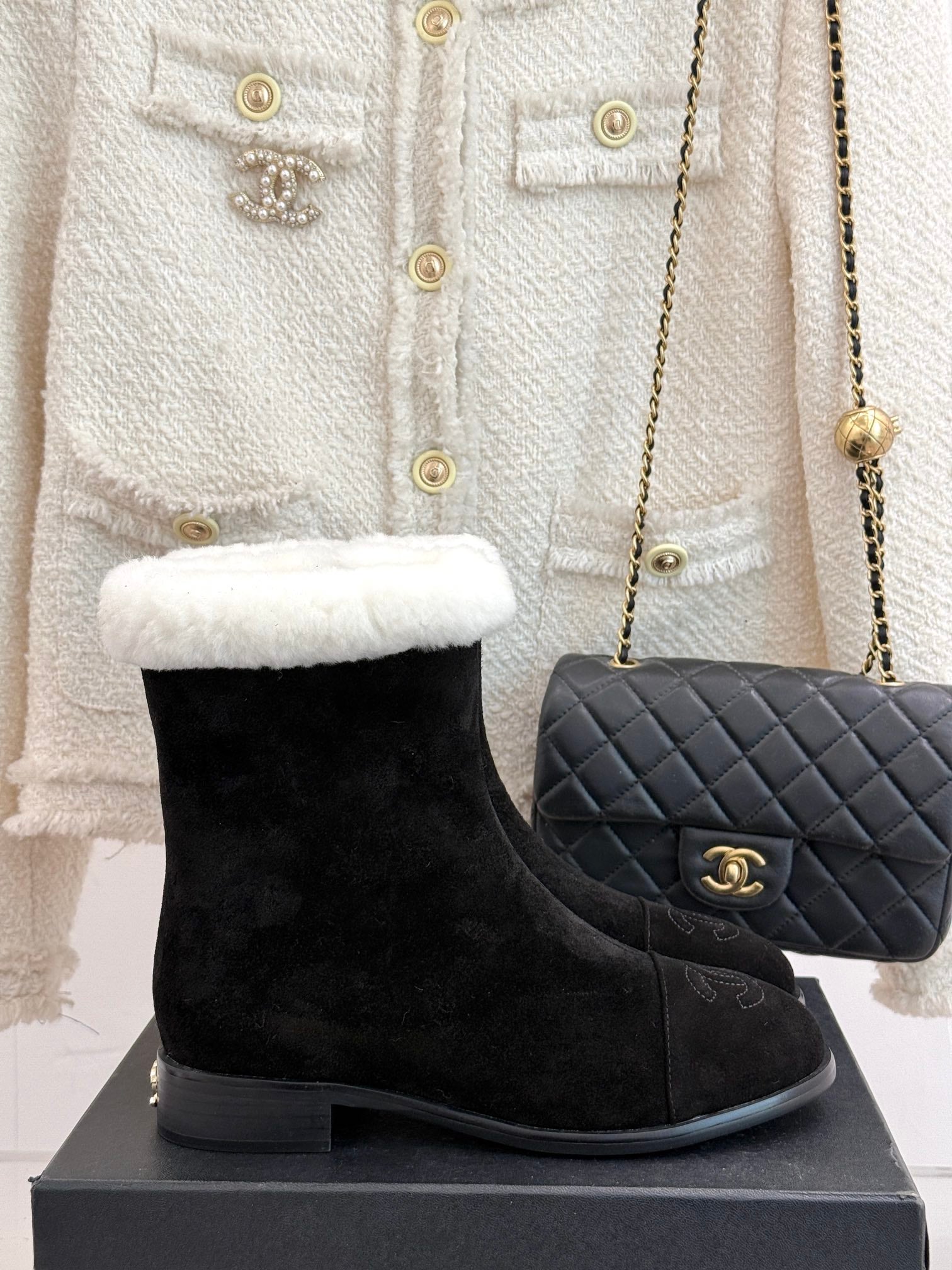 CHANE*｜Chanel classic autumn and winter double C color matching snow boots VIP 1:1