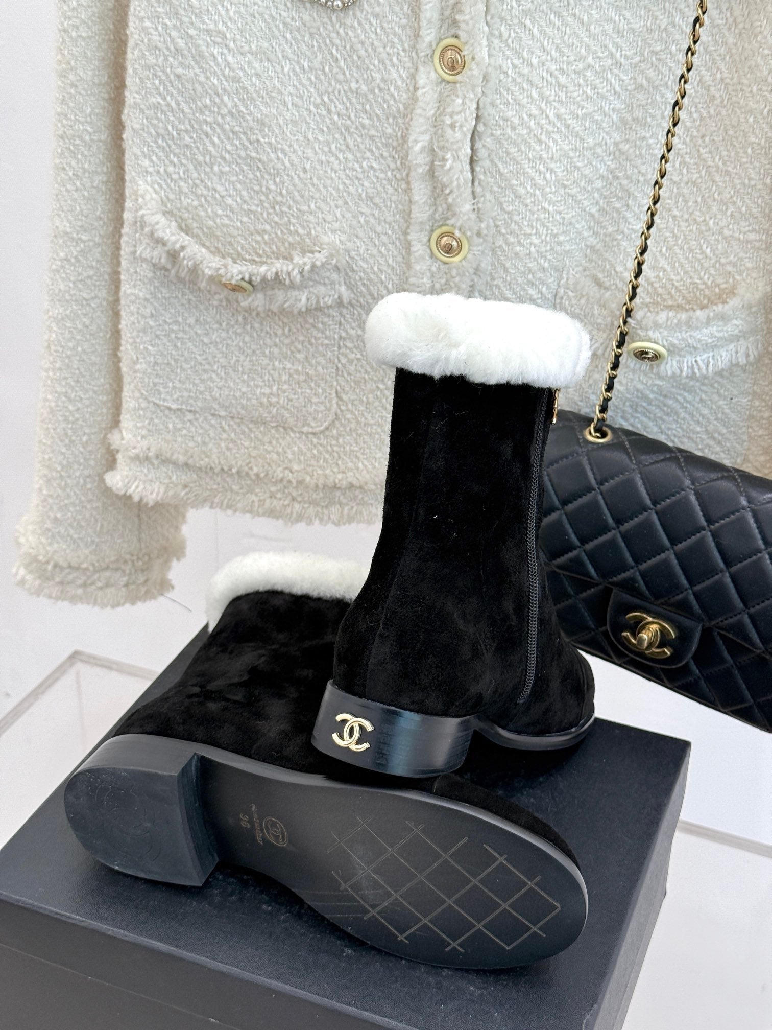 CHANE*｜Chanel classic autumn and winter double C color matching snow boots VIP 1:1